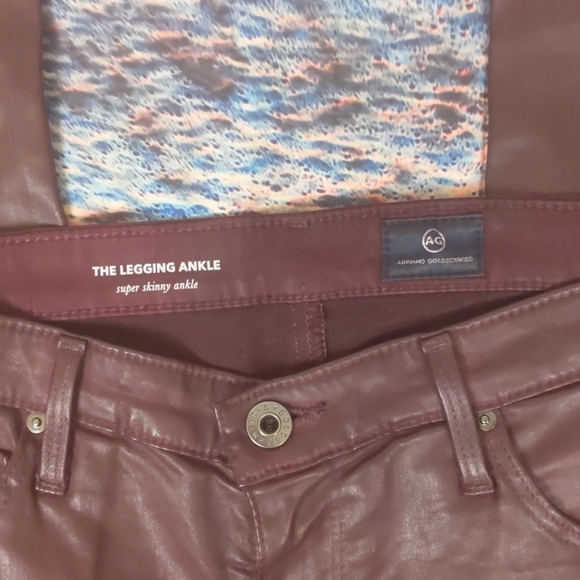 AG Adriano goldschmied burgundy pants size 28R - Picture 2 of 5